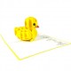 Handmade 3D Pop Up Card Yellow Duck Birthday Wedding Anniversary Valentine's Day Mother's Day New Pet Blank Celebrations.