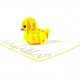 Handmade 3D Pop Up Card Yellow Duck Birthday Wedding Anniversary Valentine's Day Mother's Day New Pet Blank Celebrations.