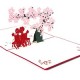 Handmade 3D Pop Up Valentines Card Lover Couple Pink Sakura Tree Cherry Blossom Birthday, Valentine's day, wedding, Anniversary, Engagement, Big Day Invitation