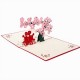 Handmade 3D Pop Up Valentines Card Lover Couple Pink Sakura Tree Cherry Blossom Birthday, Valentine's day, wedding, Anniversary, Engagement, Big Day Invitation