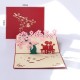 Handmade 3D Pop Up Valentines Card Lover Couple Pink Sakura Tree Cherry Blossom Birthday, Valentine's day, wedding, Anniversary, Engagement, Big Day Invitation