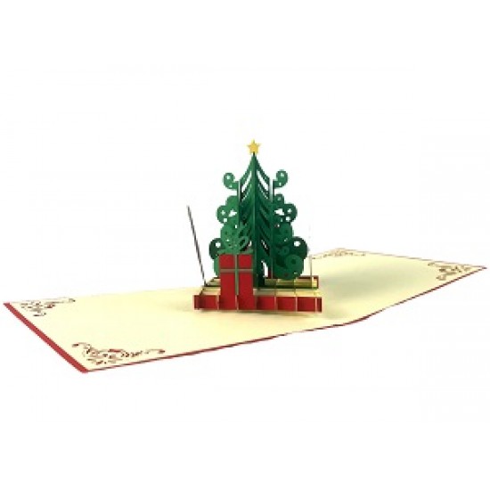 Handmade 3D Pop Up Christmas Xmas Greeting Card Snowman Reindeer Star Tree Evergreen Conifer Gift Decoration Love Friendship Family Papercraft Origami Kirigami