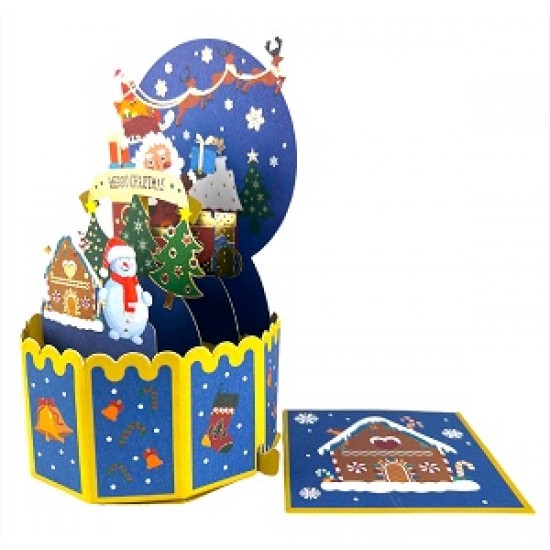 4D Pop Up Christmas Card Box Santa Claus Snowman reindeer Merry Christmas, Xmas gift, home decorations, ornaments