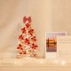 4D pop up laser cut Christmas card, happy Xmas greeting card, Merry Xmas gift, decoration. jingle bells, bow, gift, Xmas tree evergreen conifer poinsettia celebration card