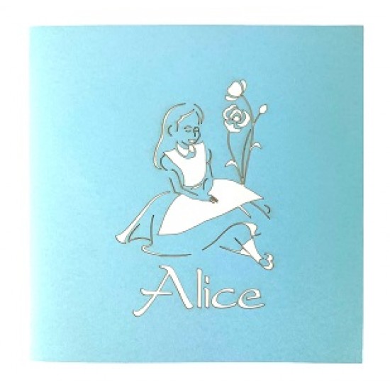 Handmade 3d Pop Up Card Alice In Wonderland Birthday Kid Child Party Invitation Tea Wedding Anniversary Valentine's Day Bridal Shower