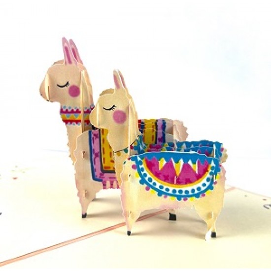 3d Pop Up Card Alpaca Llama Animal Birthday,wedding Anniversay,valentine's Day,mother's Day,father's Day,baby Shower Birth,noving.leaving,travel Holiday Outdoor Invitation