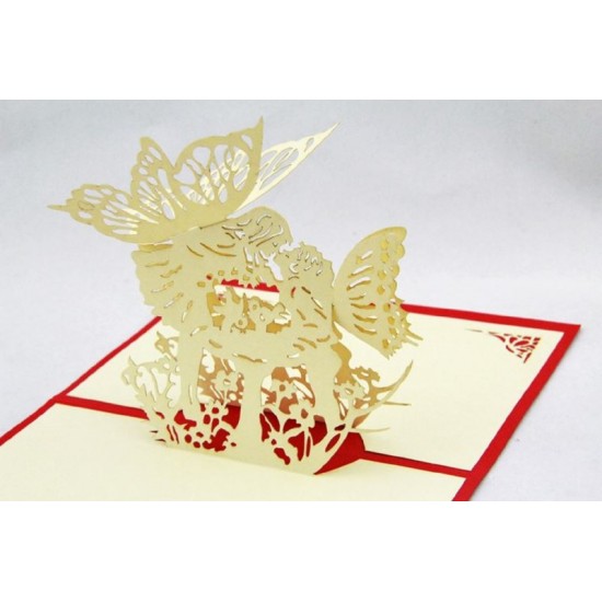 Handmade 3D Pop Up Card Angel Kiss Cupid Psyche Birthday, Wedding, Valentine's Day, Anniversary, Engagement, Marriage Proposal