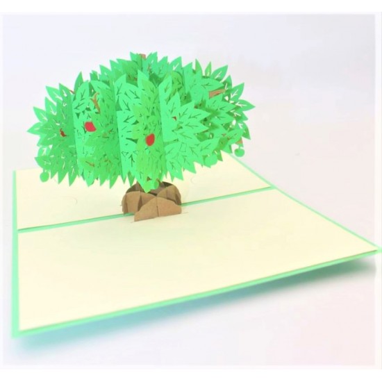 Handmade 3d Pop Up Card Apple Tree Birthday Wedding Anniversary Valentine's Day Mother's Day Holiday Invitation Gift Greetings Decorations