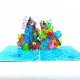 Handmade 3D pop up card Aquarium fish turtle coral sea birthday wedding anniversary Valentine's day father's day mother's day summer holiday invitation