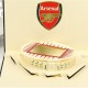 Handmade 3D Pop Up Card Arsenal Football Club Emirates Stadium Happy Birthday Valentines Day Father's Day Wedding Anniversary Graduation Thank you Retirement Love Friendship