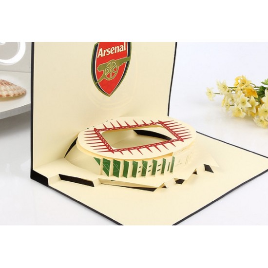 Handmade 3D Pop Up Card Arsenal Football Club Emirates Stadium Happy Birthday Valentines Day Father's Day Wedding Anniversary Graduation Thank you Retirement Love Friendship