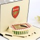 Handmade 3D Pop Up Card Arsenal Football Club Emirates Stadium Happy Birthday Valentines Day Father's Day Wedding Anniversary Graduation Thank you Retirement Love Friendship