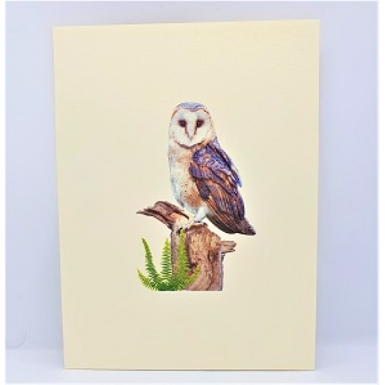 Handmade 3d Pop Up Card Barn Owl Bird House Happy Birthday Outdoor Country Life Wedding Anniversary Father's Day Mother's Day Valentine's Day Moving Leaving