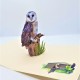 Handmade 3d Pop Up Card Barn Owl Bird House Happy Birthday Outdoor Country Life Wedding Anniversary Father's Day Mother's Day Valentine's Day Moving Leaving