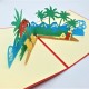 Handmade 3D Pop Up Card Tropical Island Beach Holiday,happy Birthday,wedding Anniversary,valentine's Day,father's Day,mother's Day,outdoor Invitation