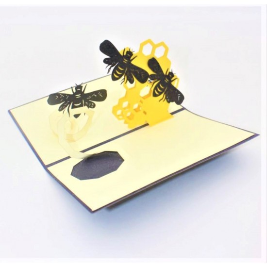 Handmade 3D Pop Up Card Bee Be Mine Birthday Card Wedding Anniversary Valentine's Day Engagement Proposal Retirement Thank You Card Greetings