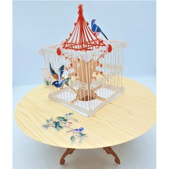 4D Pop Up Greeting Card Bird Cage Table Birthday Valentines Day Wedding Anniversary Engagement Father's Day Mother's Day Christmas Proposal Garden Show Invitation