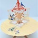 4D Pop Up Greeting Card Bird Cage Table Birthday Valentines Day Wedding Anniversary Engagement Father's Day Mother's Day Christmas Proposal Garden Show Invitation