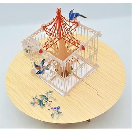 4D Pop Up Greeting Card Bird Cage Table Birthday Valentines Day Wedding Anniversary Engagement Father's Day Mother's Day Christmas Proposal Garden Show Invitation