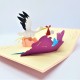 Handmade 3d Pop Up Card Stork Bird Baby Delivery,new Born Baby Card,baby Shower Card,baby Birth Card,congratulations Card To The Parents