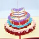 Handmade 3d Pop Up Card Colourful Lace Happy Birthday Cake,kid Child,daughter,card For Girlfriend Daughter Mother Wife Partner Grandmother Friend Family Love