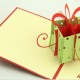 Handmade 3d Pop Up Birthday Card Green Giftbox Red Bow Star Vintage Elegant Laser Cut Papercraft Origami Gife Desk Ornament Love Friendship