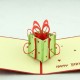 Handmade 3d Pop Up Birthday Card Green Giftbox Red Bow Star Vintage Elegant Laser Cut Papercraft Origami Gife Desk Ornament Love Friendship