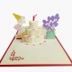 Handmade 3d Pop Up Birthday Card Girl Cake Balloon Gift Candle Bow Star Papercraft Laser Cut Origami Kirigami Pink Daughter Party Invitation