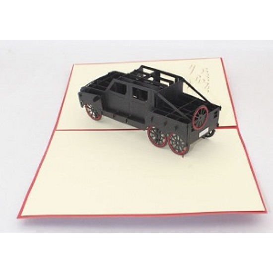 Handmade 3D pop up card vehicle off roader SUV 4x4 car birthday wedding anniversary father's day mother's day moving road trip holiday