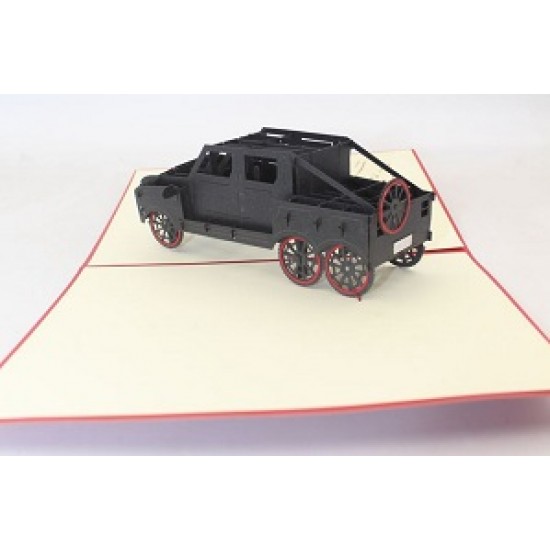 Handmade 3D pop up card vehicle off roader SUV 4x4 car birthday wedding anniversary father's day mother's day moving road trip holiday