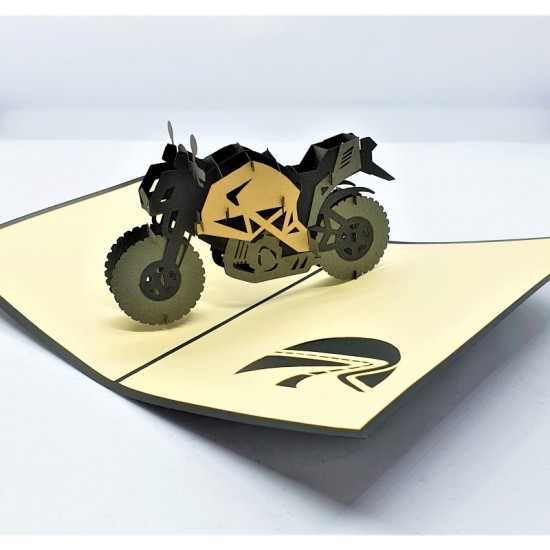 Handmade 3d Pop Up Card Black Motorbike Birthday Gift Wedding Anniversary Valentine's Day Father's Day Graduation Blank Greeting Cards