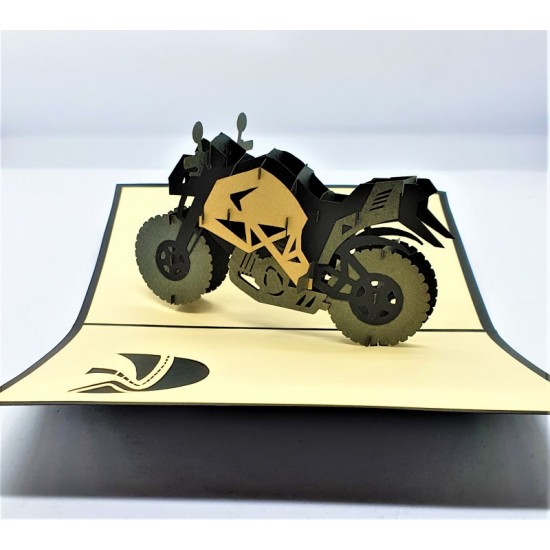 Handmade 3d Pop Up Card Black Motorbike Birthday Gift Wedding Anniversary Valentine's Day Father's Day Graduation Blank Greeting Cards