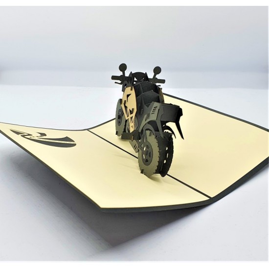 Handmade 3d Pop Up Card Black Motorbike Birthday Gift Wedding Anniversary Valentine's Day Father's Day Graduation Blank Greeting Cards