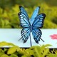 Handmade 3D pop up card blue butterfly birthday wedding anniversary Valentine's day engagement retirement thank you