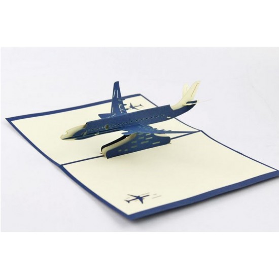 Handmade 3d Pop Up Greeting Card Birthday Christmas Valentines Day Father's Day Gaduation For Pilot Flight Airplane Fans Enthusiasts Paper Craft Gift