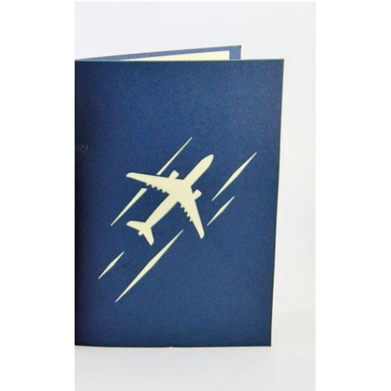 Handmade 3d Pop Up Greeting Card Birthday Christmas Valentines Day Father's Day Gaduation For Pilot Flight Airplane Fans Enthusiasts Paper Craft Gift