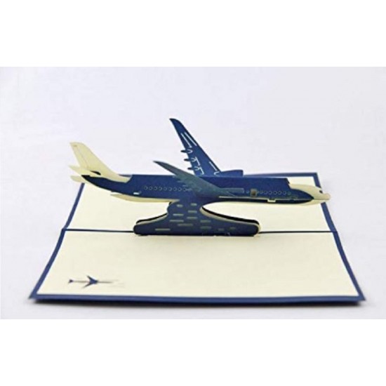 Handmade 3d Pop Up Greeting Card Birthday Christmas Valentines Day Father's Day Gaduation For Pilot Flight Airplane Fans Enthusiasts Paper Craft Gift