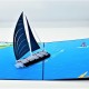 Handmade 3d Pop Up Card Blue Sailing Boat Sea Ocean Birthday Wedding Anniversary Father's Day Valentine's Day Graduation Moving Leaving Travelling Holiday