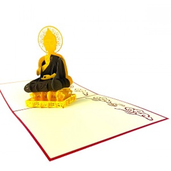 Handmade 3D Pop Up Card Buddha Birthday Religious Card Father's Day Mother's Day Anniversary New Home Good Luck Blank card