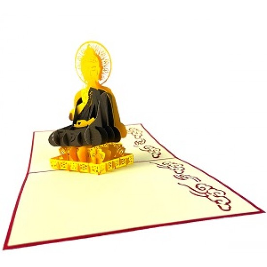 Handmade 3D Pop Up Card Buddha Birthday Religious Card Father's Day Mother's Day Anniversary New Home Good Luck Blank card