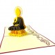 Handmade 3D Pop Up Card Buddha Birthday Religious Card Father's Day Mother's Day Anniversary New Home Good Luck Blank card