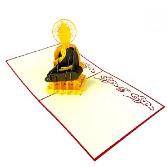 Handmade 3D Pop Up Card Buddha Birthday Religious Card Father's Day Mother's Day Anniversary New Home Good Luck Blank card