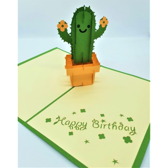 Handmade 3d Pop Up Card Cactus Happy Birthday Card,seasonal Greetings Card,celebrations Card,congratulations Card