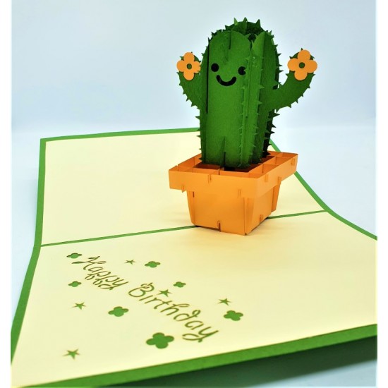 Handmade 3d Pop Up Card Cactus Happy Birthday Card,seasonal Greetings Card,celebrations Card,congratulations Card