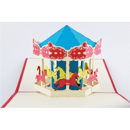 Handmade 3d Pop Up Popup Carousel Greeting Card For Birthday, Wedding Anniversary, Christmas, Valentines Day, Father's Day, Mother's Day, Thanksgiving, Engagement, Wedding Gift.