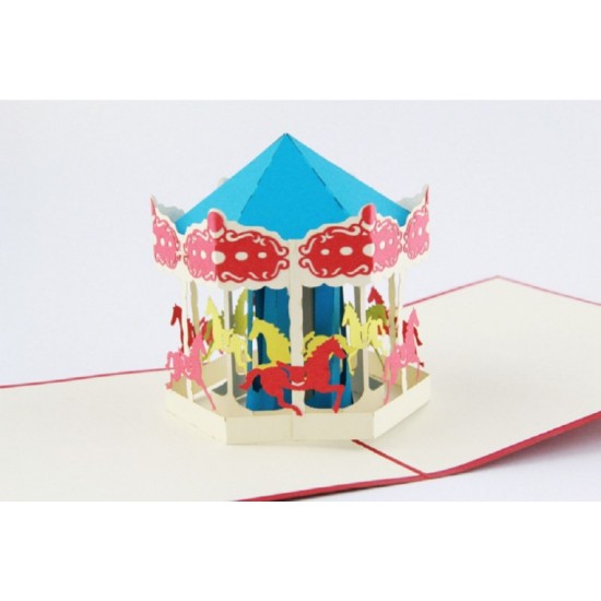 Handmade 3d Pop Up Popup Carousel Greeting Card For Birthday, Wedding Anniversary, Christmas, Valentines Day, Father's Day, Mother's Day, Thanksgiving, Engagement, Wedding Gift.