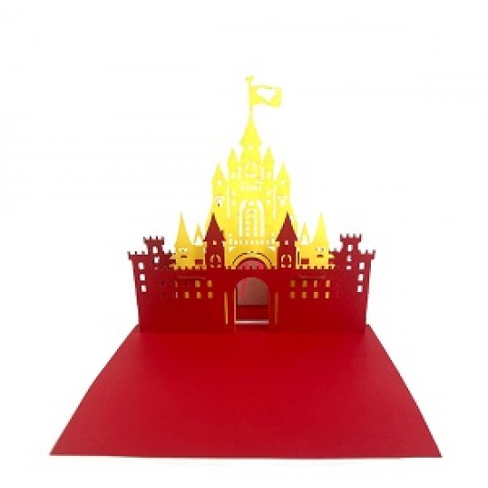 Handmade 3d Pop Up Card Wedding Invitation Princess Prince Fairy Tale Castle Palace Bride Groom Gift Congratulations Big Day