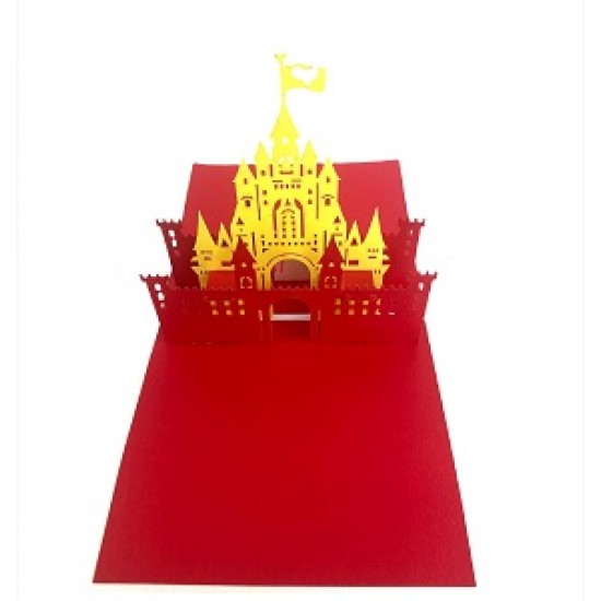 Handmade 3d Pop Up Card Wedding Invitation Princess Prince Fairy Tale Castle Palace Bride Groom Gift Congratulations Big Day