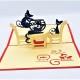 Handmade 3D Pop Up Card Cat Fish Birthday Wedding Anniversary Valentine's Day Father's Day Mother's Day Dinner Invitation Origami Laser Cut Greetings Gits