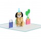 Handmade 3d Pop Up Card Dog First Birthday Celebration Party Invitation Kid Child Gift Balloon